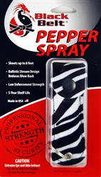 Black Belt Pepper Spray Leatherette Case (Zebra)